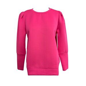 Stella and Dot Hot Pink Long-Sleeve Sweatshirt L Polyester/Spandex Machine Washa